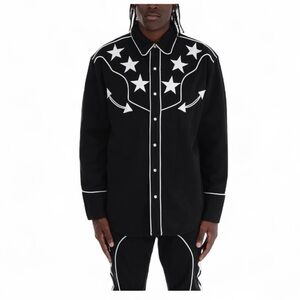 COPPER RIVET JET BLACK WESTERN BUTTON
DOWN size XL Sold out online Oversized